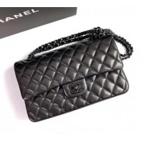 Luxurious Grade Chanel Lambskin Classic Medium Flap Bag A01112 All Black