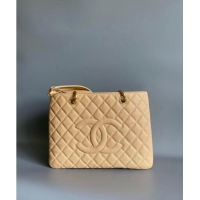 Top Grade Chanel Grand Shopping Tote GST Bag in Grained Calfskin CH7090 Beige 2024