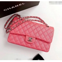 Low Cost Chanel Classic Iridescent Grained Calfskin Medium Flap Bag A01112 Pink 2024