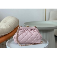 Top Grade Chanel Lambskin Clutch with Chain AS4717 Light Pink 2024