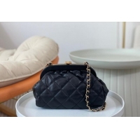 Grade Quality Chanel Lambskin Clutch with Chain AS4717 Black 2024