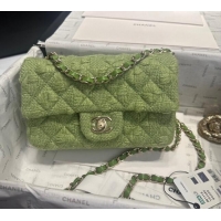 Top Quality Chanel Classic Tweed Mini Flap Bag A69900 Green 2024