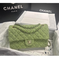 Traditional Specials Chanel Classic Tweed Medium Flap Bag A01112 Green 2024