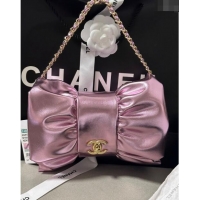 Well Crafted Chanel Metallic Lambskin Clutch with Chain AS5129 Pink 2024