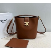 Unique Style Celine Medium Louise Bucket bag in Smooth Calfskin 116613 Brown 2024