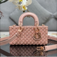 Famous Brand Dior Lady D-Joy Small Bag with Resin Pearls M0613 Pink 2024