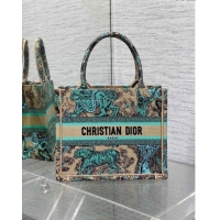 Big Discount Dior Small Book Tote Bag in Aquamarina Toile de Jouy Sauvage Embroidery CD1405 2024