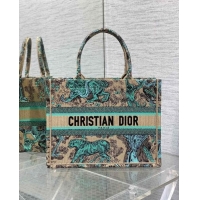 Cheap Design Dior Medium Book Tote Bag in Aquamarina Toile de Jouy Sauvage Embroidery CD1406 2024