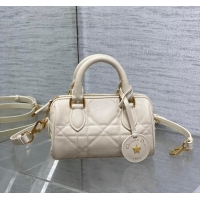 Top Quality Dior Groove 16 Mini Boston Bag in Macrocannage Calfskin CD5116 Beige 2024