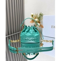 Popular Style Dior Dioriviera Small Dior Jolie Bucket Bag in Aquamarina Macrocannage Calfskin CD1430 2024 