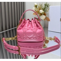 Good Product Dior Dioriviera Small Dior Jolie Bucket Bag in Candy Pink Macrocannage Calfskin CD1430 2024