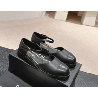 Lowest Price Chanel Calfskin Flat Mary Janes 3cm Black 722136