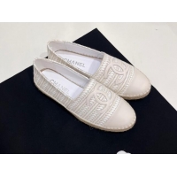 Best Grade Chanel Braided Espadrilles Flat Pale Grey 723005