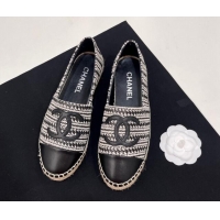 Purchase Chanel Braided Espadrilles Flat Black 723007