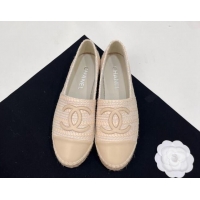 Good Quality Chanel Braided Espadrilles Flat Light Beige 723008