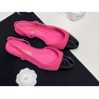 Sumptuous Chanel Tweed & Patent Calfskin Slingbacks Flats Pink 7230021