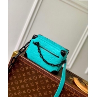 ​Top Design Louis Vuitton Mini Soft Trunk Bag in Taurillon Monogram Leather M11673 Turquoise Blue 2024