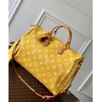 Top Grade Louis Vuitton Speedy P9 Bandoulière 50 Travel Bag in Soft calfskin M46963 Jaune Yellow 2024