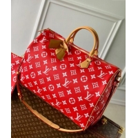 Top Design Louis Vuitton Speedy P9 Bandouliere 50 Travel Bag in Soft calfskin M46961 Red 2024