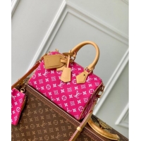 Super Quality Louis Vuitton Speedy P9 Bandouliere 25 Bag in Soft Calfskin M11562 Dark Pink 2024 Runway