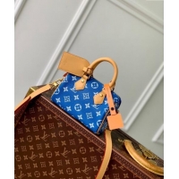 Famous Brand Louis Vuitton Speedy P9 Bandouliere 18 Bag in Soft calfskin M24419 Bleu Blue 2024 Runway