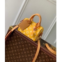 Shop Best Louis Vuitton Speedy P9 Bandouliere 18 Bag in Soft calfskin Jaune Yellow M24419 2024 Runway