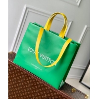 Best Price Louis Vuitton Shopper Tote MM bag in Calf Leather M24457 Green 2024