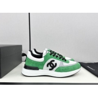 Grade Chanel Mesh & Suede Sneakers Green 7230044