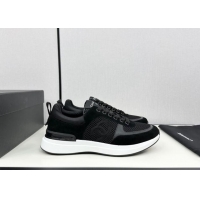 Sumptuous Chanel Mesh & Suede Sneakers Black 7230045