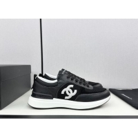 Pretty Style Chanel Mesh & Grained Calfskin Sneakers Black 7230049