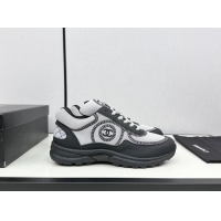 Purchase Chanel Fabric & Leather Sneakers with Stitching Grey 7230057