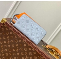 Inexpensive Louis Vuitton Zippy Wallet in Monogram Empreinte Leather M11969 Blue Washed 2024 