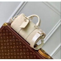 Buy Promotional Louis Vuitton Keepall Bandouliere 25 Bag in Grained Monogram Leather M24434 Beige 2024