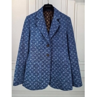 Top Grade Louis Vuitton Monogram Denim Jacket LV7918 Blue 2024