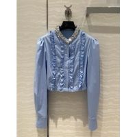 Buy Inexpensive Miu Miu Short Shirt M7928 Blue 2024