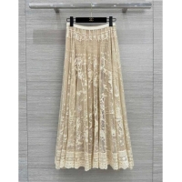 Classic Inexpensive Dior Lace Skirt Z71206 Beige 2024