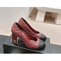 Unique Style Chanel Quilted Lambskin Leather Pumps 6.5cm Burgundy 816105