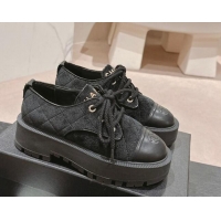 Lowest Cost Chanel Velvet Lace ups Black 816110