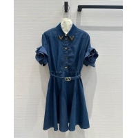 Classic Cheap Valentino Denim Dress V71215 Blue 2024