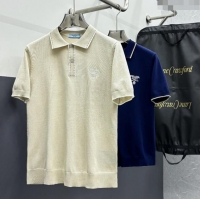 Buy Inexpensive Prada Knit Polo T-shirt P72617 Beige 2024 (For Men)