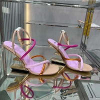 ​Top Design Fendi Women First Pink Nappa Leather High-Heeled Sandals F8479