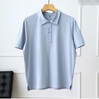 Top Quality Loewe Cotton Polo T-shirt L72638 Light Blue 2024 (For Men)