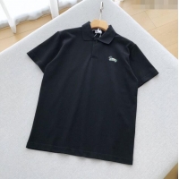 Buy Inexpensive Burberry Cotton Polo T-shirt B72639 Black 2024 (For Men)