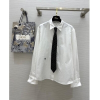 Reasonable Price Dior Shirt with Tie D8705 White 2024