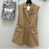 Market Sells Dior Vest with Belt D8710 Brown 2024