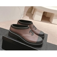 Low Price Chanel Rubber Ankle Rain Boots Brown 817008