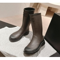 Shop Duplicate Chanel Rubber High Rain Boots Grey 817012