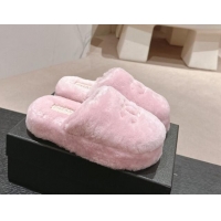 Purchase Chanel Wool Platform Mules Light Pink 817017