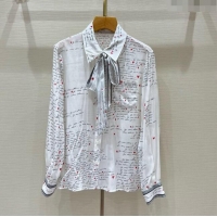 Luxury Cheap Dior Silk Shirt D8813 White 2024