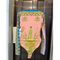 Luxury Discount Versace Long Sleeve Swimwear 0709 Light Pink 2024